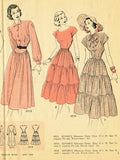 Advance 4858: 1940s Charming Misses Tiered Dress Sz 32 B Vintage Sewing Pattern