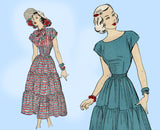 Advance 4858: 1940s Charming Misses Tiered Dress Sz 32 B Vintage Sewing Pattern