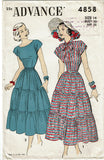 Advance 4858: 1940s Charming Misses Tiered Dress Sz 32 B Vintage Sewing Pattern