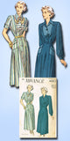 1940s Vintage Advance Sewing Pattern 4883 Misses Tailored Street Dress Sz 14 32B - Vintage4me2