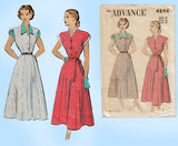 Advance 4894: 1940s Stunning Misses Street Dress Sz 36 B Vintage Sewing Pattern