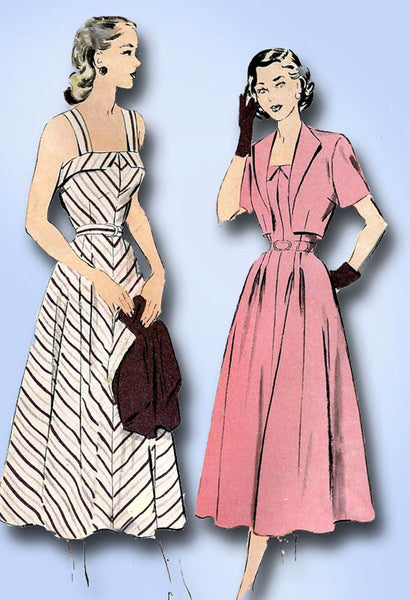 1940s Vintage Advance Sewing Pattern 4904 Misses Sun Dress and Bolero Sz 16 34B - Vintage4me2