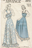 1940s Vintage Advance Sewing Pattern 4919 Misses Swiss Beading Nightgown Sz 32 B