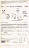 1940s Vintage Advance Sewing Pattern 4952 Toddler Girls Party Dress Size 4 23B - Vintage4me2