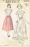 1940s Vintage Advance Sewing Pattern 4965 Uncut Junior Misses Prom Dress Sz 33 B - Vintage4me2