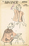 1940s Original Vintage Advance Sewing Pattern 4994 Misses Bedjacket Sz 36 38 B