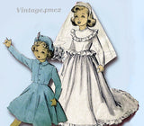1940s Vintage Advance Sewing Pattern 5002 13in Little Girl Bridal Doll Clothes