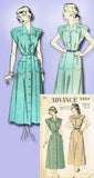1940s Vintage Advance Sewing Pattern 5024 Misses Pretty Street Dress Size 14 32B - Vintage4me2