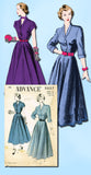 1950s Vintage Advance Sewing Pattern 5057 Stylish Misses Shirtwaist Dress Sz 14
