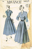 1950s Vintage Advance Sewing Pattern 5057 Stylish Misses Shirtwaist Dress Sz 14