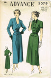 1940s Original Vintage Advance Sewing Pattern 5079 Uncut Misses Suit Dress 30 B