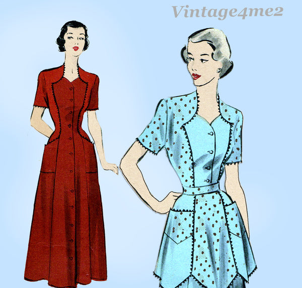 Advance 5083: 1950s Misses Dress & Apron 34 B Vintage Sewing Pattern ...