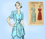 Advance 5083: 1950s Misses Dress & Matching Apron Sz 34 B Vintage Sewing Pattern