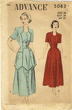 Advance 5083: 1950s Misses Dress & Matching Apron Sz 34 B Vintage Sewing Pattern