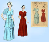 Advance 5083: 1950s Misses Dress & Matching Apron Sz 34 B Vintage Sewing Pattern