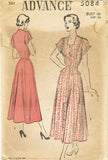 1940s Vintage Advance Sewing Pattern 5084 Women's Plus Size Street Dress 40 Bust - Vintage4me2
