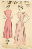 1940s Original Vintage Advance Sewing Pattern 5093 Misses Scalloped Dress Sz 34B