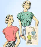 1940s Vintage Advance Sewing Pattern 5117 Darlin Misses Summer Blouse Sz 32 Bust - Vintage4me2