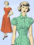 1940s Vintage Advance Sewing Pattern 5120 Youthful Misses' Empire Dress Size 12 - Vintage4me2