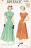 1930s Vintage Advance Sewing Pattern 5120 Uncut Teenage Misses Dress Size 31.5 B - Vintage4me2