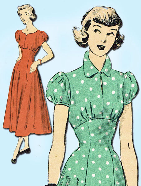 1930s Vintage Advance Sewing Pattern 5120 Uncut Teenage Misses Dress Size 31.5 B - Vintage4me2
