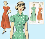 1930s Vintage Advance Sewing Pattern 5120 Uncut Teenage Misses Dress Size 31.5 B - Vintage4me2
