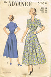 1950s Vintage Advance Sewing Pattern 5164 Uncut Misses Street Dress Size 36 Bust