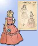 1940s Vintage Advance Sewing Pattern 5170 Toddler Girls Dress or Gown Size 6 24B