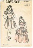 1940s Vintage Advance Sewing Pattern 5170 Toddler Girls Dress or Gown Size 6 24B