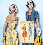 1940s Vintage Advance Sewing Pattern 5180 Misses Sun Dress & Bolero Size 32 Bust - Vintage4me2