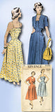 1940s Vintage Advance Sewing Pattern 5180 Misses Sun Dress & Bolero Size 32 Bust - Vintage4me2