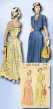 1940s Vintage Advance Sewing Pattern 5180 Misses Sun Dress & Bolero Size 34 Bust