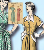 1940s Vintage Advance Sewing Pattern 5216 Misses Shirtwaist Dress Size 32 Bust -Vintage4me2