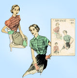 1940s Vintage Advance Sewing Pattern 5253 Stunning Misses Shirred Blouse Sz 32 B