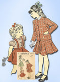 1940s Vintage Advance Sewing Pattern 5275 Classic Little Girls Suit Size 8