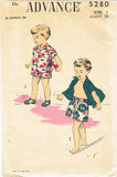1940s Vintage Advance Sewing Pattern 5280 Baby Boys Shirt and Shorts Size 1 - Vintage4me2