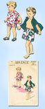 1940s Vintage Advance Sewing Pattern 5280 Baby Boys Shirt and Shorts Size 1 - Vintage4me2