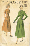 1940s Original Vintage Advance Sewing Pattern 5289 Misses Street Dress Size 32 B -Vintage4me2