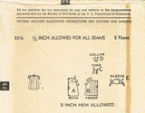 Advance 5316: 1940s Baby Girls Flared Pleated Dress Sz 1 Vintage Sewing Pattern