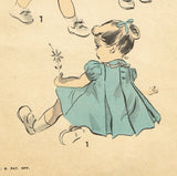 Advance 5316: 1940s Baby Girls Flared Pleated Dress Sz 1 Vintage Sewing Pattern