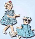 Advance 5316: 1940s Baby Girls Flared Pleated Dress Sz 1 Vintage Sewing Pattern - Vintage4me2
