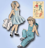 1950s Vintage Advance Sewing Pattern 5382 Childs Overalls Dress & Jacket Size 6