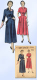 1950s Vintage Advance Sewing Pattern 5390 Misses Dress w Gr8 Pockets Size 14 32B