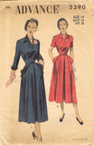 1950s Vintage Advance Sewing Pattern 5390 Misses Dress w Gr8 Pockets Size 14 32B