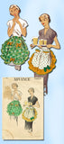 1950s Vintage Advance Sewing Pattern 5423 Misses Ruffled Cocktail Apron Fits All