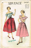 1950s Original Vintage Advance Pattern 5428 Misses Peasant Blouse & Skirt Sz 31B - Vintage4me2