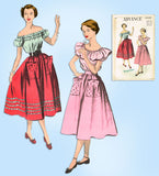 1950s Original Vintage Advance Pattern 5428 Misses Peasant Blouse & Skirt Sz 31B - Vintage4me2