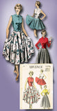 1950s Misses Advance Sewing Pattern 5496 Uncut MIsses Skirt & Weskit Size 15 33B