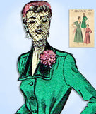 1950s Vintage Advance Sewing Pattern 5572 Stylish Womens Street Dress Sz 38 Bust - Vintage4me2