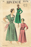 1950s Vintage Advance Sewing Pattern 5572 Stylish Womens Street Dress Sz 38 Bust - Vintage4me2